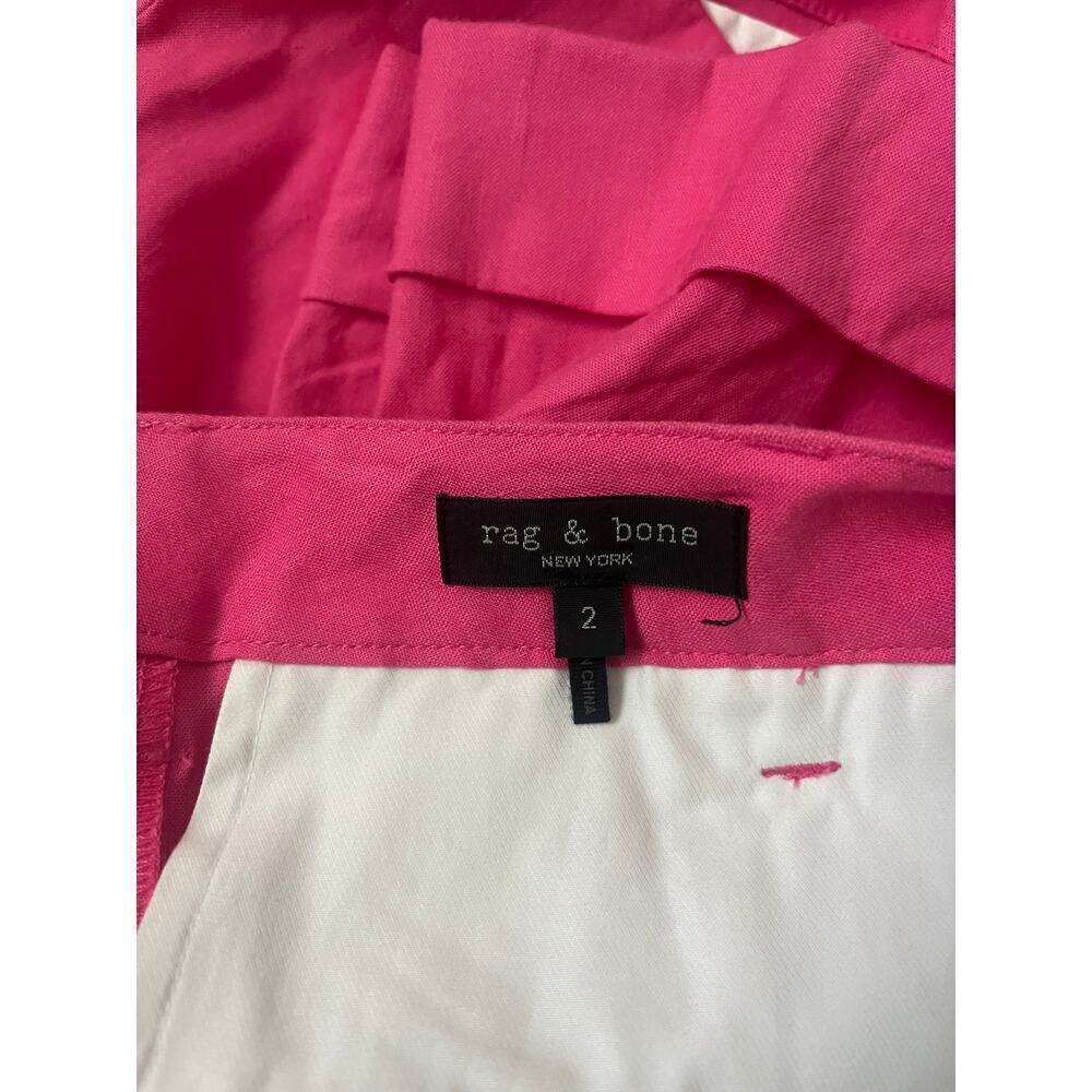 Rag & Bone Ivy Pink Pleated Linen Shorts - Size 2 - Picture 3 of 3